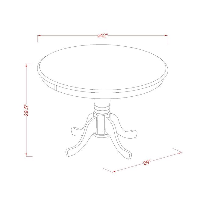 East West Furniture HLDU3-MAH-LC 3 Piece Dining Table Set - Image 5