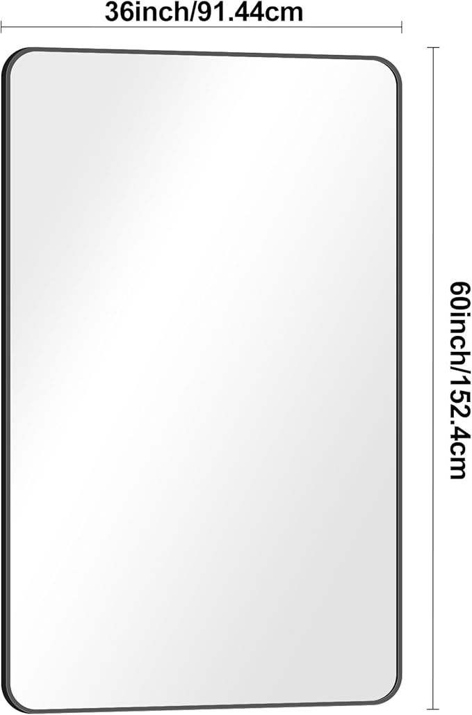 BONEWEI 60x36 inch Large Bathroom Mirror, Wall Mounted Bathroom Frame Vanity - Image 7