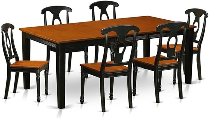East West Furniture QUKE7-BCH-W 7 Piece Dining Table Set Consist of a Rectangle by EastWestFurniture