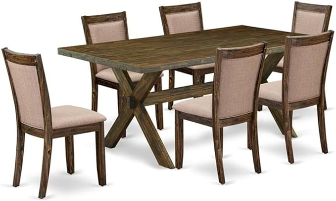 East West Furniture X777MZ716-7 7 Piece Dining Set Consist of a Rectangle by EastWestFurniture