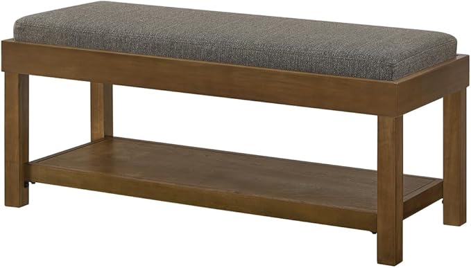 24KF Large Rectangular Storage Bench, Upholstered Seat Cushion, Ottoman Coffee - Image 4