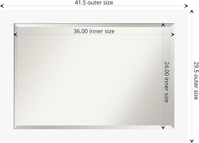 Amanti Art White Bathroom Mirror - Image 4
