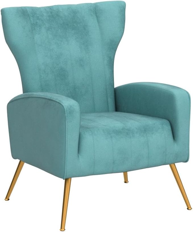 Container Furniture Direct Modern Velvet Accent Chair, Channel Tufted Bedroom - Image 5