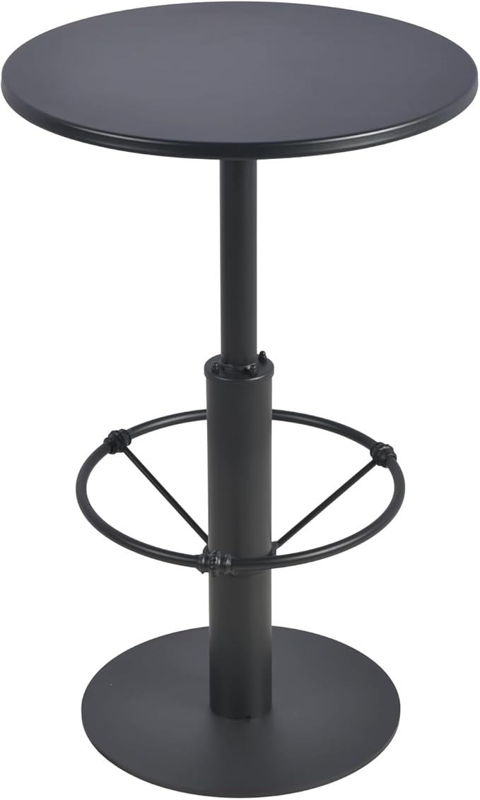 LOKKHAN 37.4" Tall High-top Table-Rustic Industrial Bar Table-23.6" Dia Round - Image 8