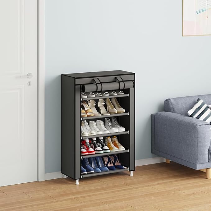 Calmootey 5 Tier Shoe Rack Organizer, Portable Shoe Shelf - Image 8
