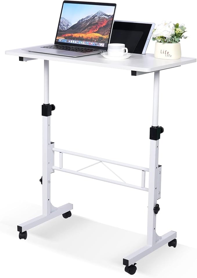 KLSMYHOKI Standing Desk Adjustable Height, Mobile Stand Up Desk by KLSMYHOKI