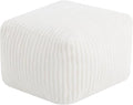 MeMoreCool Square Stuffed Pouf Ottoman Foot Rest, Stripe Furry Floor Pouf Foot by MeMoreCool