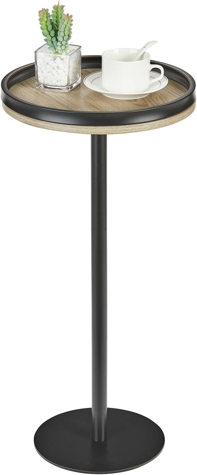 Round Drink Table, Small Pedestal Table, Small Round Side Table by Zexvida