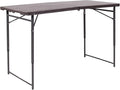 Flash Furniture Mills 4-Foot Height Adjustable Bi-Fold Brown Wood Grain Plastic by FlashFurniture