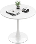 White Round Dining Table for 2 Person, 24 Inch Small Tulip Table by Recximi