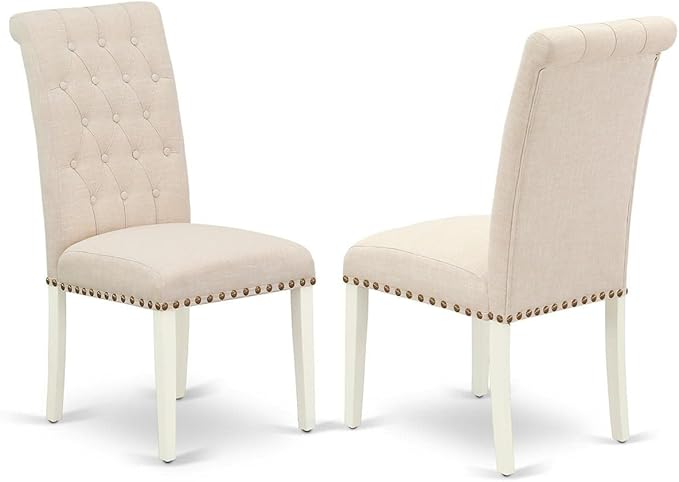 East West Furniture OXBR3-LWH-02 3 Piece Dining Room Furniture Set Contains a - Image 3