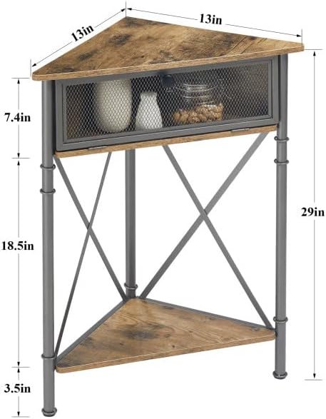 VECELO Cabinet/Table, 3-Tier Display Shelves - Image 2