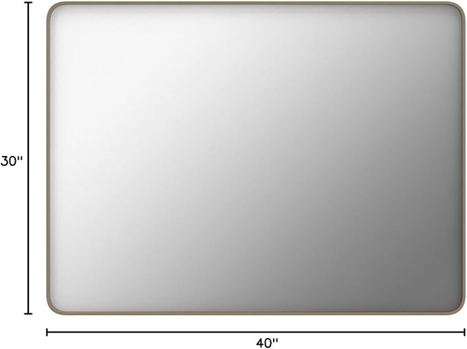 Bronze Bathroom Mirror 40x30 Inch, Brushed Bronze Metal Frame Mirror - Image 8