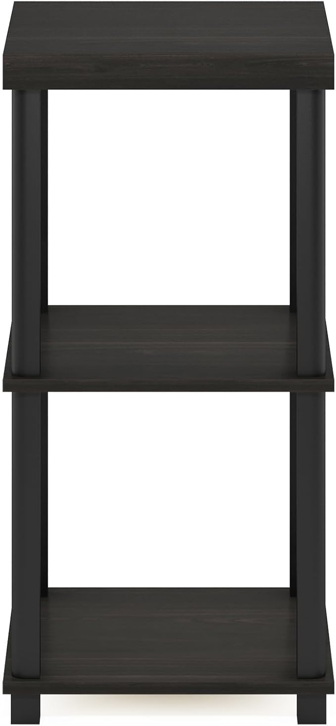 Furinno Turn-N-Tube Classic 3-Tier End Table, Side Table, Espresso/Black - Image 6