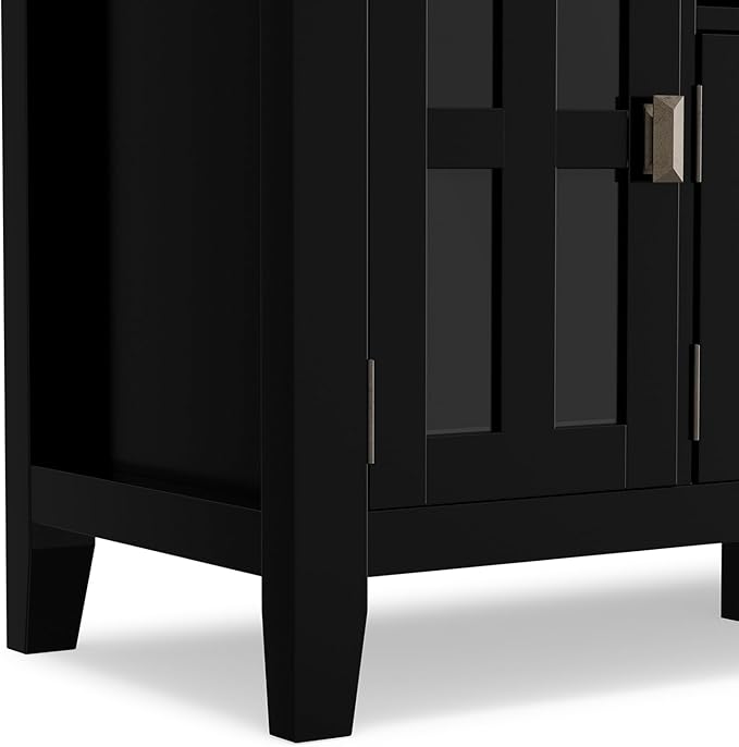 SIMPLIHOME Artisan SOLID WOOD 72 Inch Wide Transitional TV Media Stand in Black - Image 11
