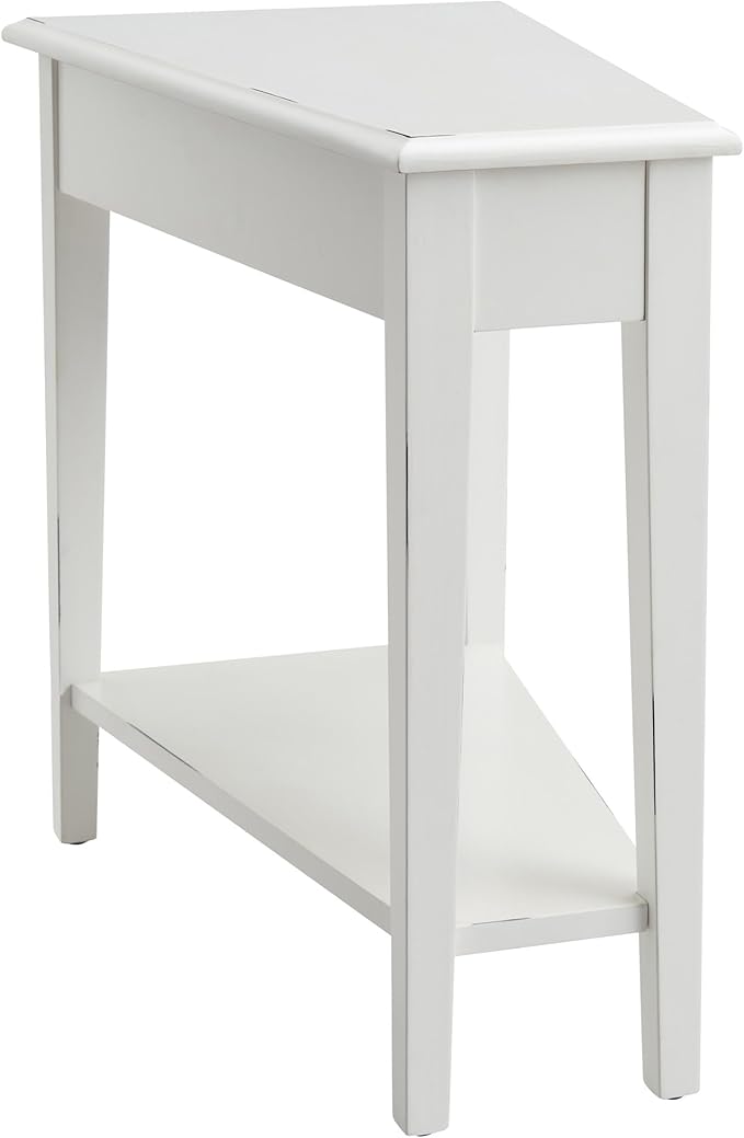 Leick Home Haven Ridge Wedge End Table, Tapered Side Table, Farmhouse White by LeickFurniture