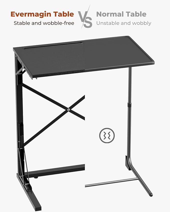 21''Wx28''H Folding TV Tray for Eating, Small Foldable C-Shaped Tray Table - Image 10