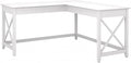 Bush Furniture Key West 60W Modern Farmhouse L Shaped Desk in Pure White Oak | by BushHome