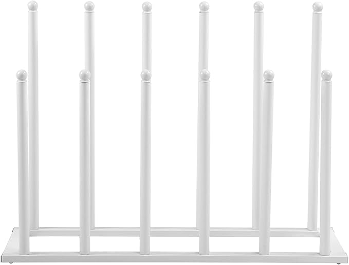 MyGift Modern White Metal Free Standing Boot Shoe Rack Organizer, Tall Boot - Image 6