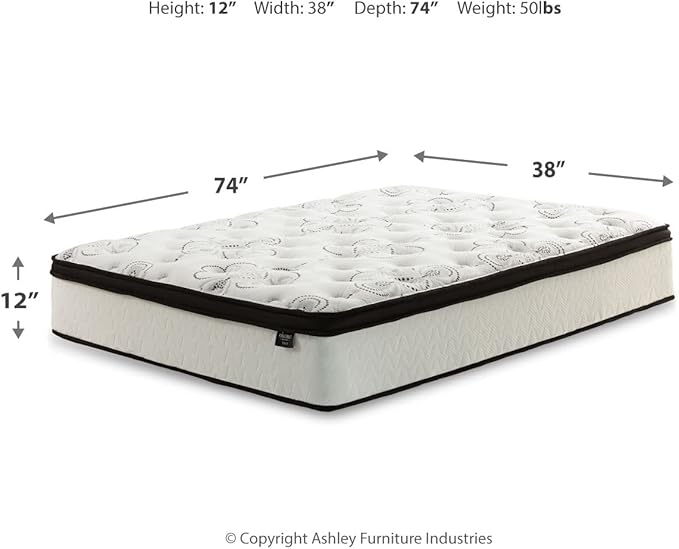 Signature Design by Ashley Twin Size Chime 12 Inch Medium Firm Hybrid Cooling - Image 2