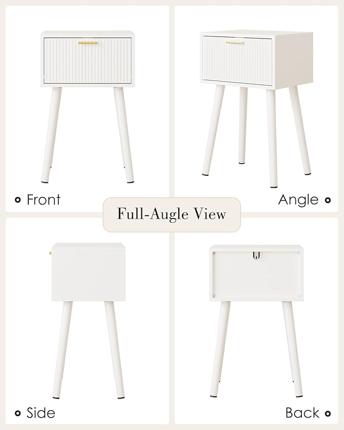 Night Stand Set 2, Small Modern Mid-Century Bedside Table - Image 9