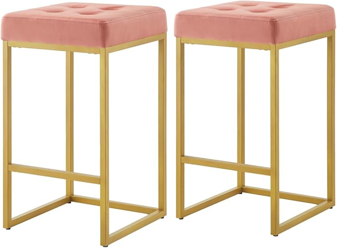 24KF Contemporary Counter Height Bar Stool Set of 2 - Image 3