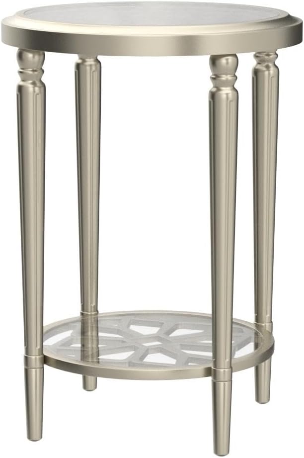 COSIEST Round Side Table, End Table Glass - Image 4