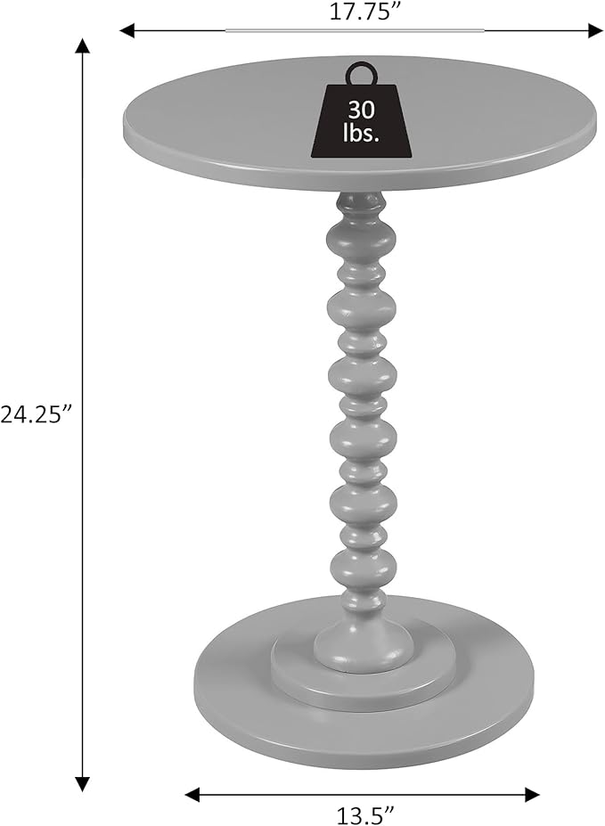 Convenience Concepts Palm Beach Spindle 17.75" Traditional Round End Living Room - Image 3