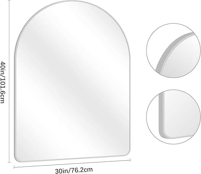 Arched Bathroom Mirror, Wall Mounted Mirror, Living Room, Vertically Hanging or - Image 3