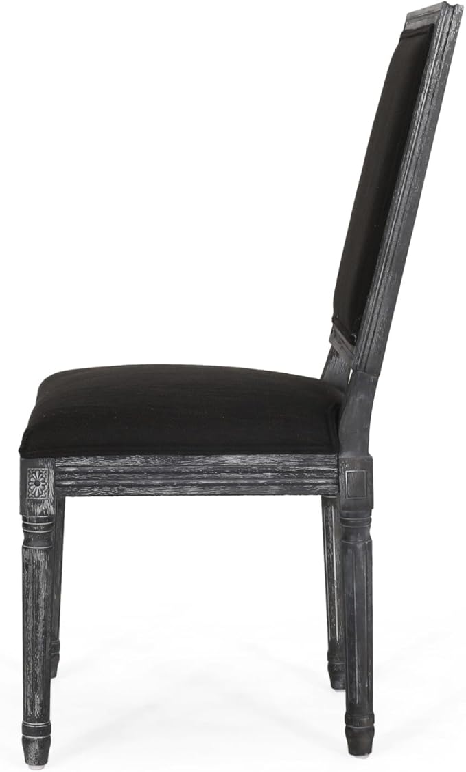 Merax Upholstered Solid Wood Dining Chairs Set of 2, French Country Style - Image 8