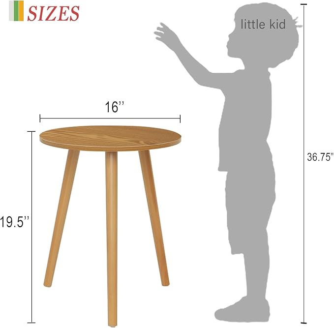 AWASEN Round Side Table, Small End Table - Image 2