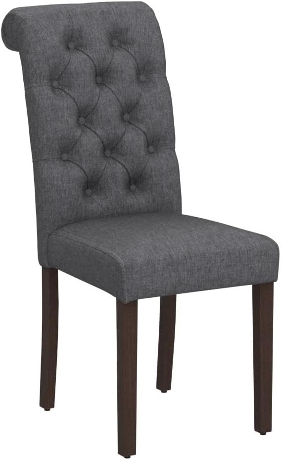 COLAMY Button Tufted Dining Chairs Set of 4, Parsons Upholstered Fabric Dining - Image 4