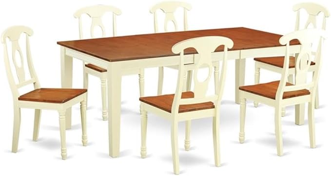 East West Furniture QUKE7-WHI-W 7 Piece Dining Room Furniture Set Consist of a by EastWestFurniture