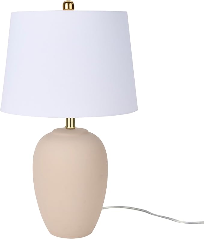 Nourison Home 23" Light Pink Ceramic Jar Table Lamp - Image 2