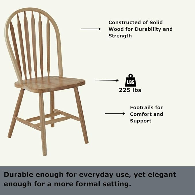 International Concepts Solid Wood Windsor ArrowBack Dining Chair - Image 5