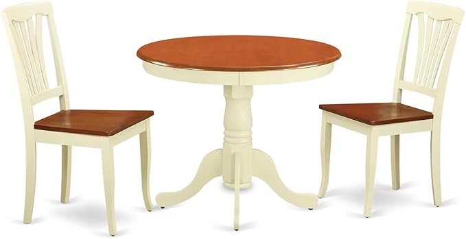 East West Furniture ANAV3-WHI-W 3 Piece Dinette Set by EastWestFurniture