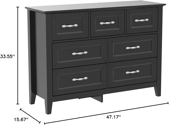 LINSY HOME Black Dresser for Bedroom, Long Dresser - Image 2