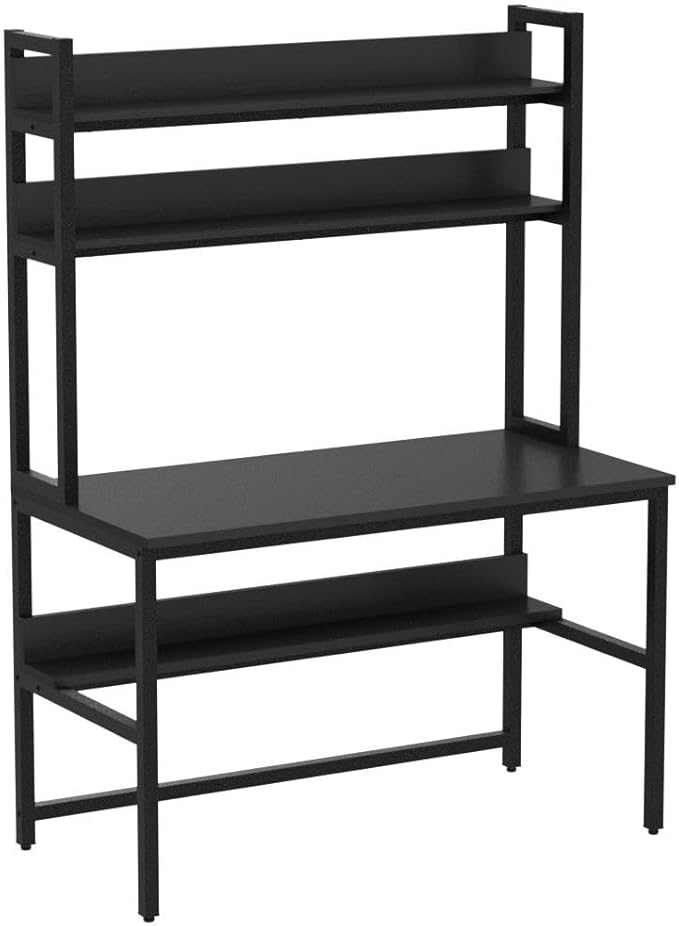 Aquzee Computer Desk with Hutch and Bookshelves, Large Leg Room 47 inch Width - Image 5