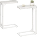 QEEIG Narrow C Shaped Side Table Set of 2 Living Room Sets Slim Couch Tray by QEEIG