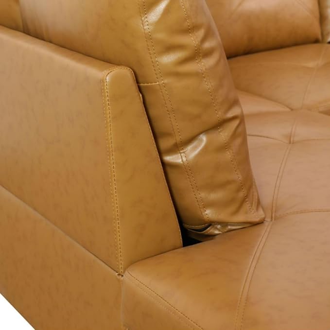 Ginger L-Shaped 3-Piece Faux Leather Sofa - Image 5