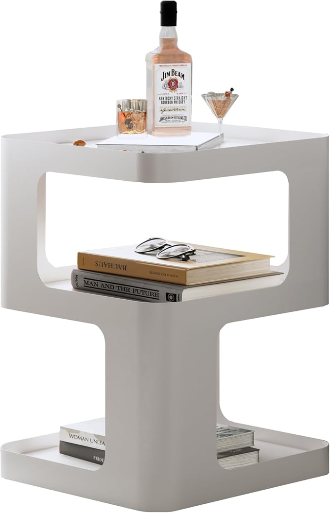 Modern Side Table, Unique nightstand, Bedside Table, Metal 3-Tier Night Stand - Image 3