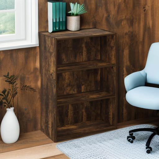 Furinno Pasir 3-Tier Open Shelf Bookcase, Amber Pine - Image 6