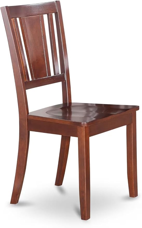 East West Furniture HBDU5-MAH-W 5 Piece Dining Room Table Set Includes a Round - Image 4