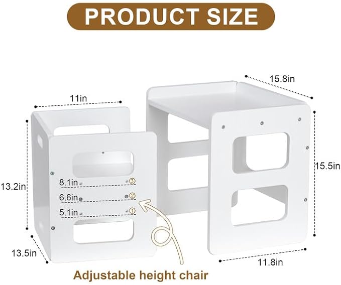 Montessori Weaning Table and Chair Set, Wooden Toddler Table and Chair Set - Image 3