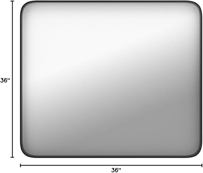 TokeShimi 36 x 36 Inch Wall Mirror Black Bathroom Vanity Mirror - Image 9