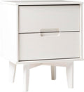 Walker Edison Furniture AZR2DSLNSWH Solid Wood 2-Drawer Groove Handle End Side by WalkerEdison