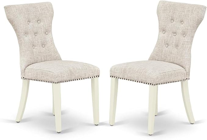 East West Furniture HLGA3-LWH-35 3 Piece Dining Room Table Set Contains a Round - Image 3