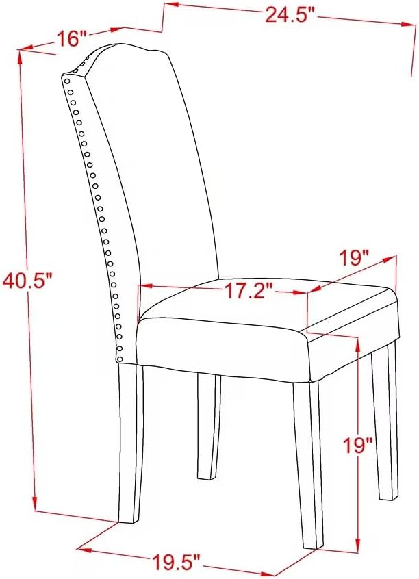 East West Furniture V027EN257-5 5 Piece Dining Set Includes a Rectangle Dining - Image 16