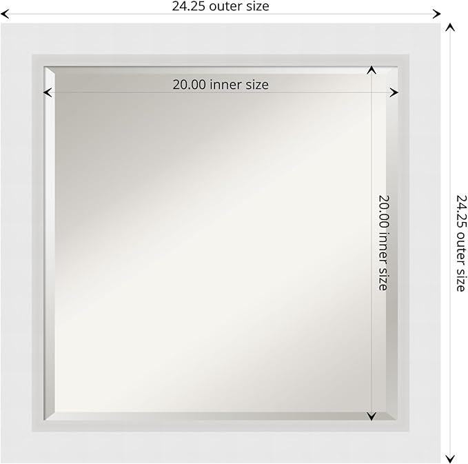 Amanti Art White Bathroom Mirror - Image 4