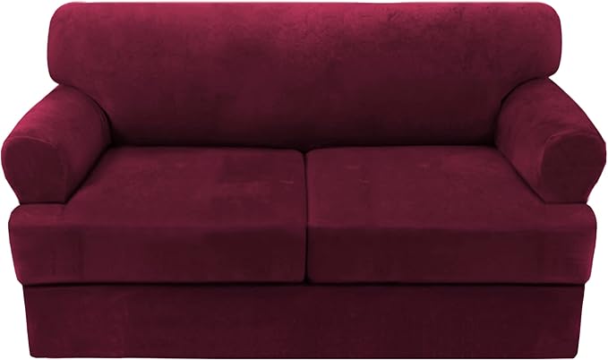 H.VERSAILTEX Sofa Cover 3 Piece T Cushion Loveseat Slipcovers Thick Velvet by HVERSAILTEX